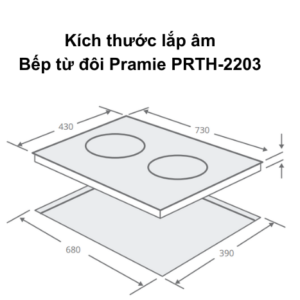 kích thước bếp từ đôi pramie