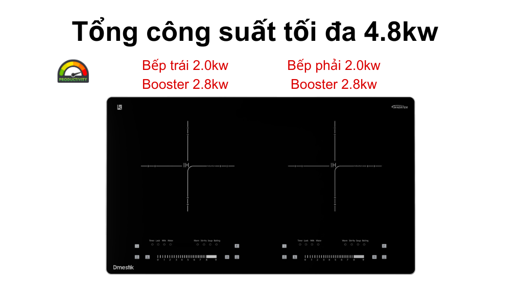 công suất hai vùng nấu dmestik AM-D216