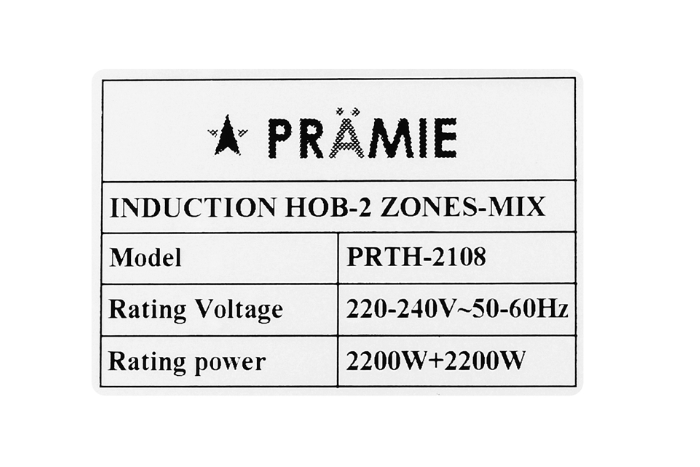 Bếp Từ Hồng Ngoại Lắp Âm Pramie 2108 Thông số kỹ thuật