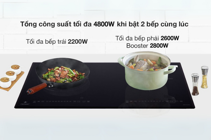 Bếp Từ Hồng Ngoại Lắp Âm Pramie 2108 Công suất bếp Pramie 2108