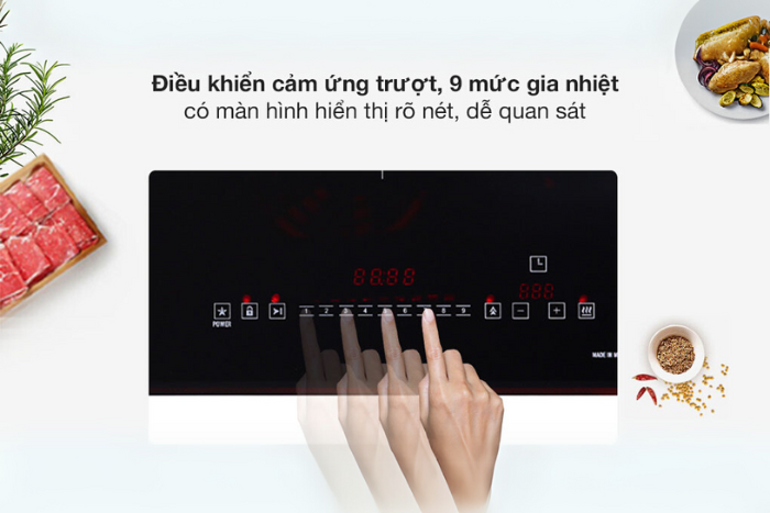 Bếp Từ Hồng Ngoại Lắp Âm Pramie 2108 Bảng điều khiển trượt
