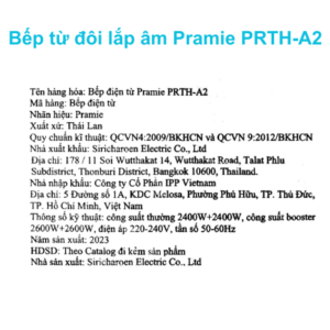 Bếp từ đôi lắp âm Pramie PRTH-A2