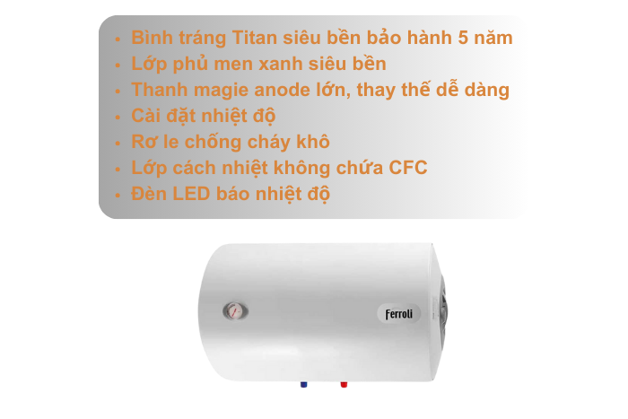 Bình Nước Nóng Ferroli Aqua 50L Bình nước nóng Ferroli AQUA 50L
