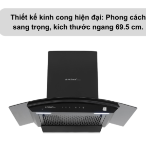 Thiết kế hút mùi kính cong Pramie AC23-700