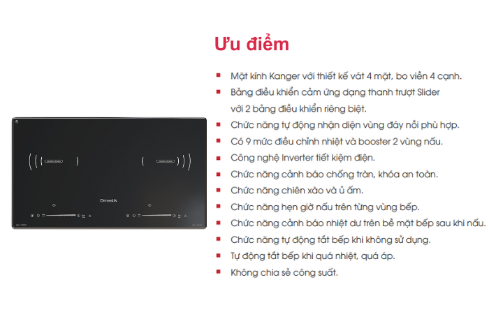 Bếp Từ Đôi Dmestik TL922 DKI Bếp từ đôi Dmestik TL922 DKI (bo viền)