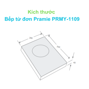 Bếp Từ Đơn Pramie PRMY-1109 Kích thước bếp từ đơn Pramie