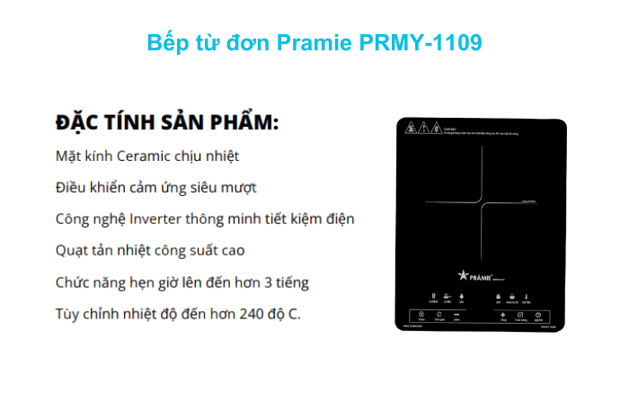 Bếp Từ Đơn Pramie PRMY-1109 Bếp từ đơn Pramie 1109 Đà Nẵng