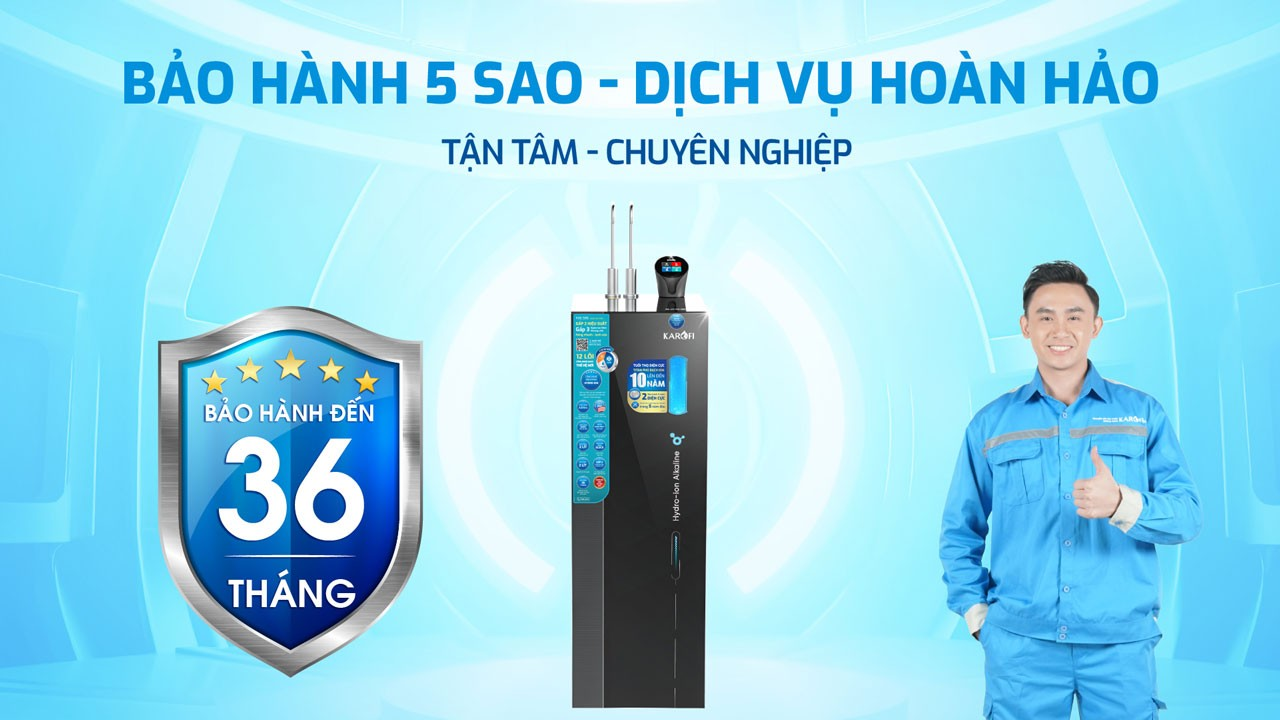Máy Lọc Nước Nóng Lạnh Hydro Ion Kiềm Karofi KAE-S86 Bảo hành lọc nước nóng lạnh ion kiềm Karofi S86
