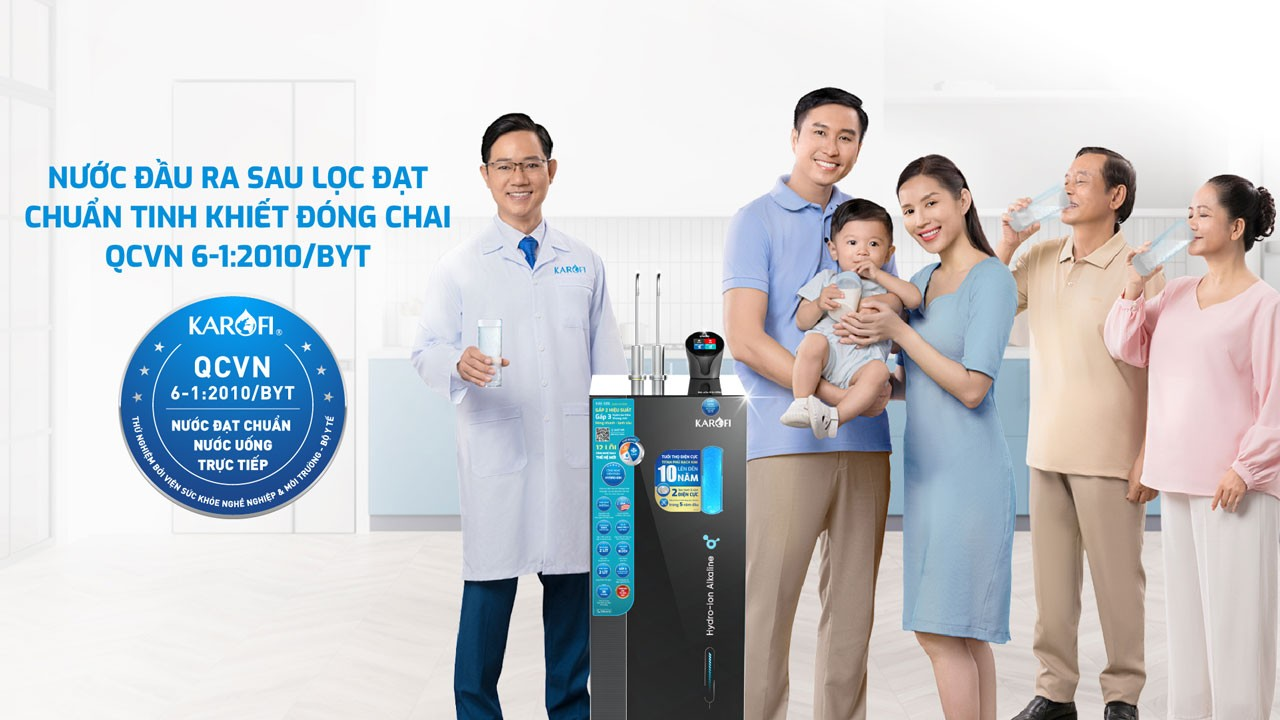 Máy Lọc Nước Nóng Lạnh Hydro Ion Kiềm Karofi KAE-S86 Máy lọc nước nóng lạnh ion kiềm Karofi S86 đạt chuẩn nước tinh khiết