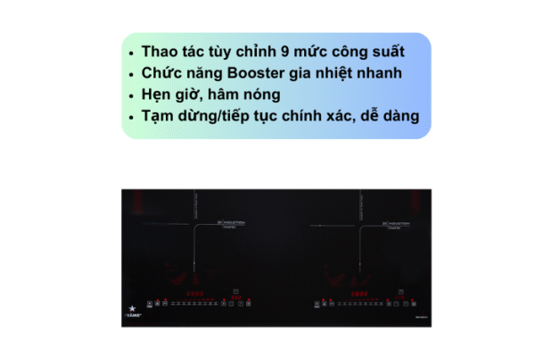 Điều khiển bếp từ đôi lắp âm Pramie 2208