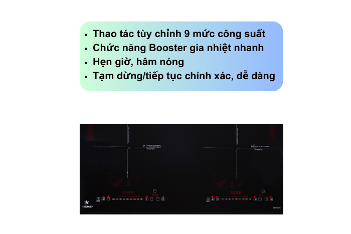 Bếp Từ Đôi Pramie 2208 Điều khiển bếp từ đôi lắp âm Pramie 2208