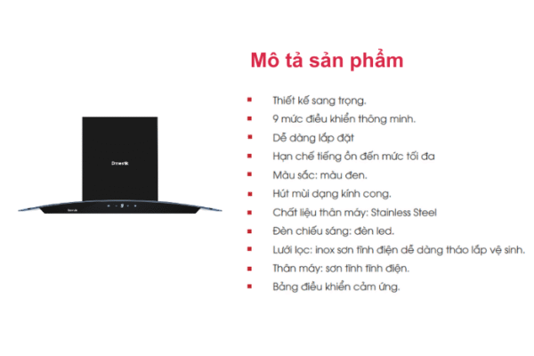 hút mùi kính cong Dmestik