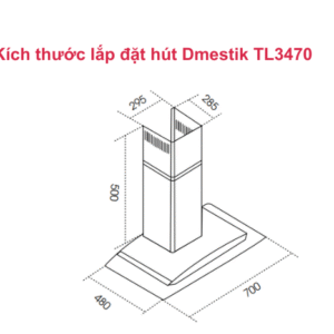 kích thước hút mùi kính cong dmestik