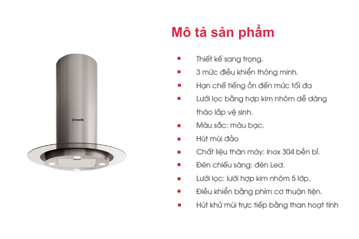 Máy Hút Mùi Đảo Dmestik TL4099 DMK máy hút mùi đảo Dmestik TL4099