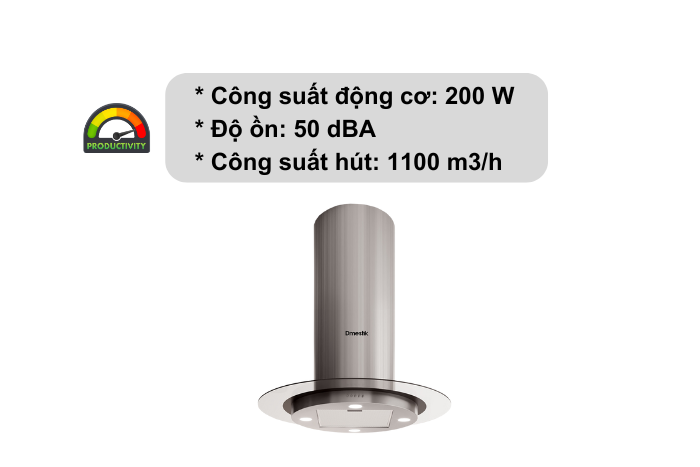 Máy Hút Mùi Đảo Dmestik TL4099 DMK Công suất máy hút mùi đảo TL4099