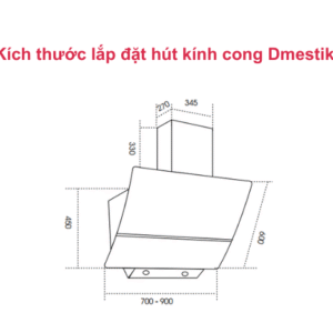 Máy Hút Mùi Dmestik TL4770 DMK húi mùi kính vát Dmestik