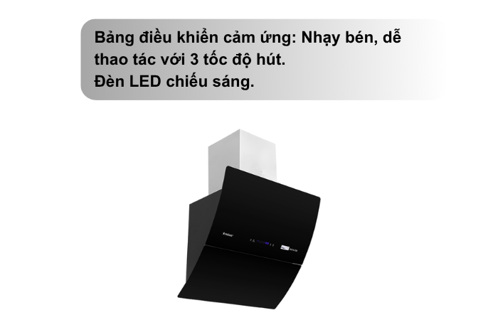 Máy Hút Mùi Kính Vát Pramie DE19-700 Điều khiển cảm ứng hút mùi Pramie kính vát