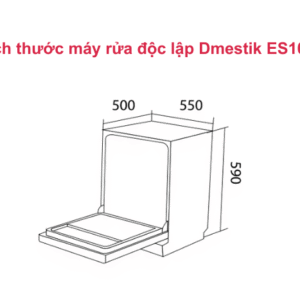 Máy Rửa Chén Độc Lập Dmestik ES1001 Plus kích thước mát rửa chén Dmestik
