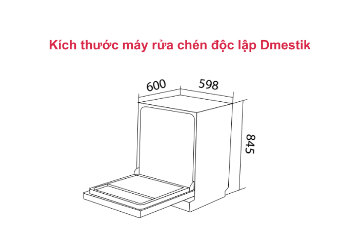 Máy Rửa Chén Độc Lập Dmestik ES1501 White Máy rửa chén độc lập Dmestik