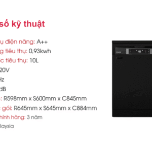 Máy Rửa Chén Độc Lập Dmestik ES1501 Black máy rửa bát độc lập Dmestik ES1501