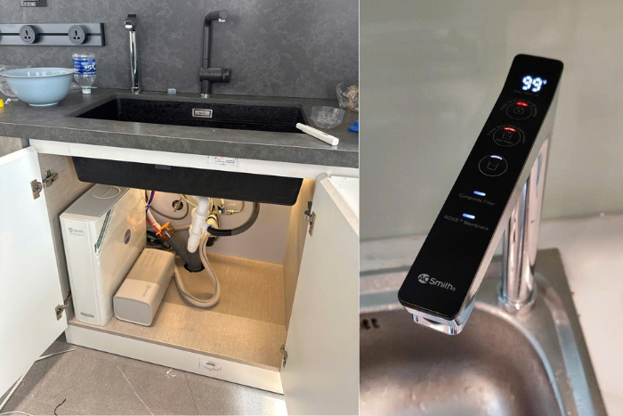 Máy Lọc Nước AO Smith LUX-AOU800HOT Lọc nước an toàn cho trẻ nhỏ với tính năng khóa vòi nóng